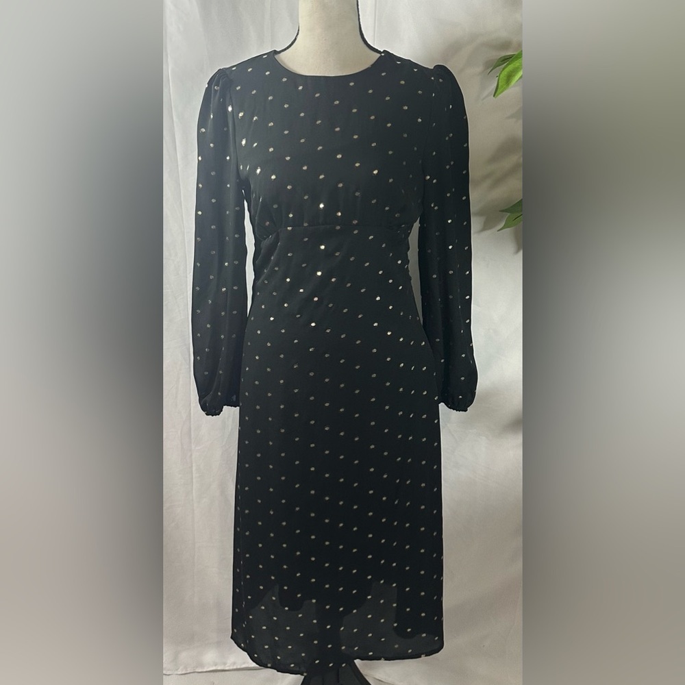 Fashion Union Black Dress with White Dots - Picture 2 of 11